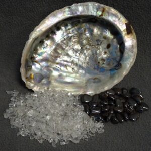 Abalone schelp XXL set met oplaad- en ontlaad steentjes